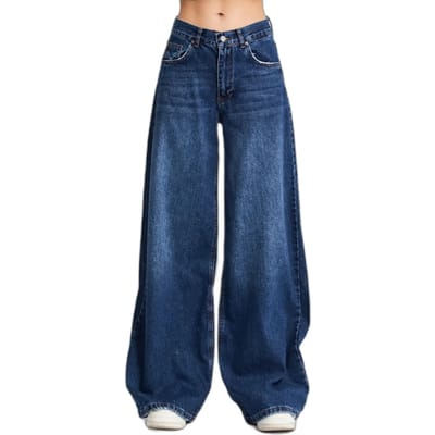 It's Basic - ELENA Palazzo Mid Rise Jeans - Midnight