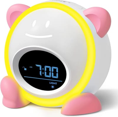 YUCONN Nēny Slaaptrainer Kinderen - Kinderwekker met Nachtlamp - Slaapwekker - Slaaphulp - Dimbaar - Roze
