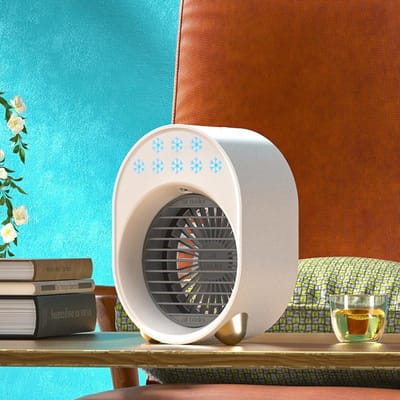 2022 Nieuwe sterke koude wind Mini-luchtkoeler Airconditioner met kleurrijk nachtlampje Luchtkoelventilator Airconditioning Luchtreiniger met voor kantoorruimte wit