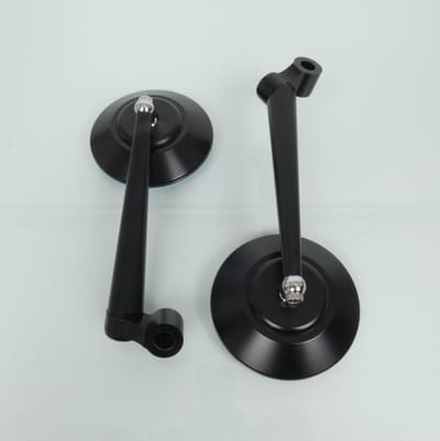 Paire de rétroviseur tuning rond Ø88mm aluminium noir Mad SF-057 pour moto Neuf