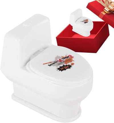 Spuittoilet Grapartikel - Waterspeelgoed Grap - Feestplezier Verspreiden - Ingebouwde Watersproeier - 102 x 101 x 67 cm - Wit