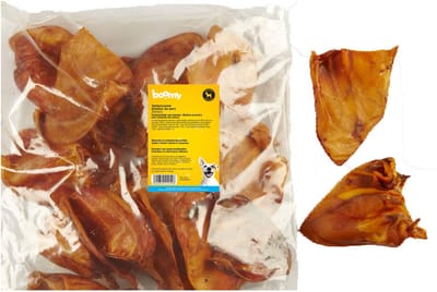 Boomy - Hondensnack - Varkensoren – 100% natuurlijke gedroogde vleessnack – Kauwsnack voor honden – 25 stuks