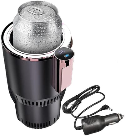 JHUBERS - 2-in-1 Auto Cup Warmer Koeler - Slimme Beker Houder - Verwarming en Koeling - Paars goud - Praktische Auto Accessoire - Geschikt voor Div...