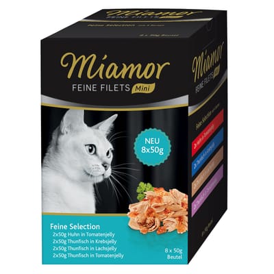 8x50g Fijne Filets Mini Maaltijdzakjes Multibox Fijne Selectie Miamor Kattenvoer