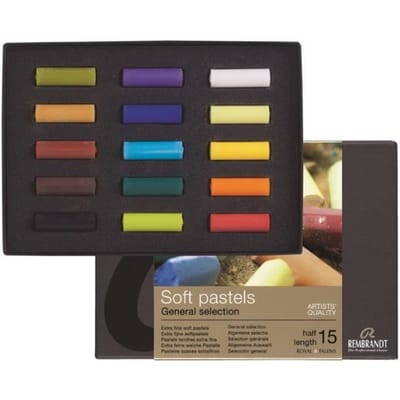 Soft pastel set half 15 kleuren softpastels pastelkrijt