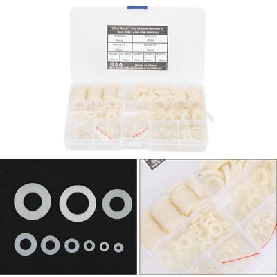 600 Stuks Platte Ring 9 Maten Wit Nylon Pakking Assortiment Kit Bevestigingsmiddelen Hardware Gereedschappen M2M12