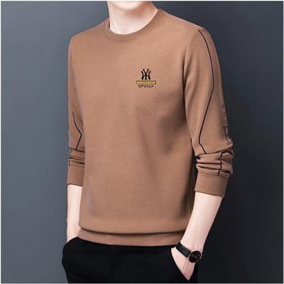 Dubbelzijdig fluwelen sweatshirt heren herfst nieuw heren ronde hals lange mouw dun ondershirt 4XL brown