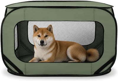 Opvouwbare hondentas van ademend mesh en Oxford-weefsel, ideaal voor reizen met honden en katten, groen, 92 x 52 x 52 cm