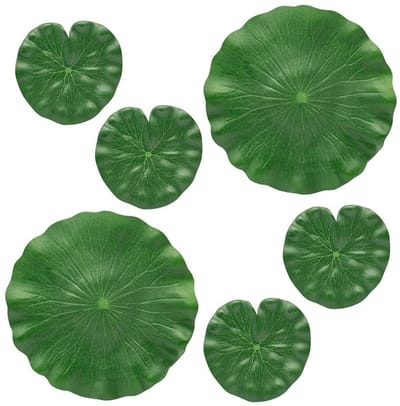 Allecto - Kunststof Lotusbladeren - Decoratie - Groen - Waterlelie Bladeren - Geschikt voor Tuin en Vijver - 6 Stuks