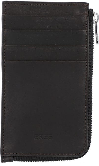 BREE Kaarthouder Oxford SLG 140 Zipper Card Holder Dark Brown Bruine