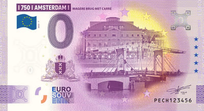 0 Euro biljet Nederland 2025 - Amsterdam VII Magere Brug met Carré