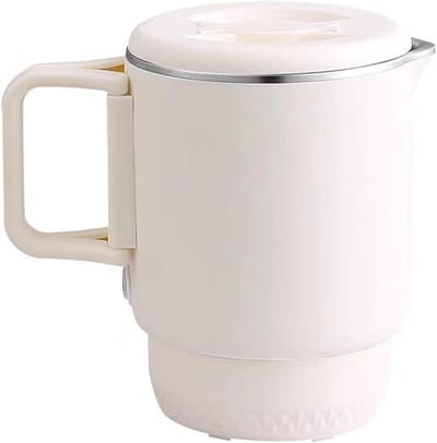 Elektrische Waterkoker - Reis Waterkoker - Warme Dranken Maken - Dubbele Anti-Hitte - Compact Opvouwbaar - Wit