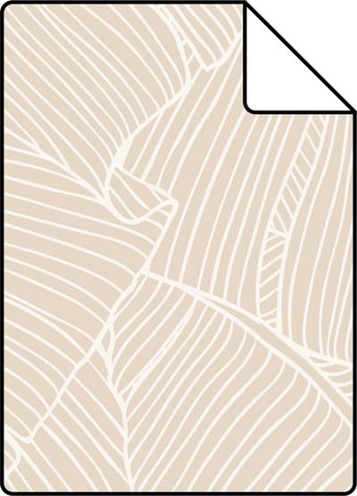 Proefstaal ESTAhome behang bladeren beige - 26.5 x 21 cm - 130931-S
