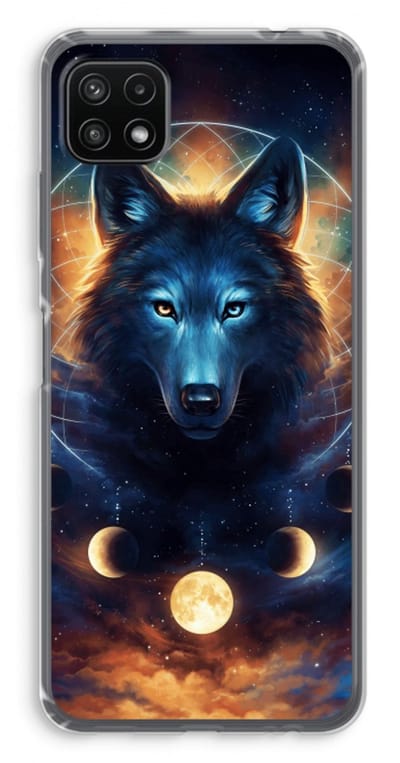 Case Company® - Hoesje geschikt voor Samsung Galaxy A22 5G hoesje - Wolf Dreamcatcher - Soft Cover Telefoonhoesje - Bescherming aan alle Kanten en Schermrand