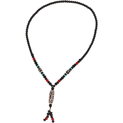 Dzi Ogen Kralen Ketting Goed Geluk Elegant Ontwerp Natuurlijke Kleuren China Tibetaanse Ketting voor Vrouwen Mannen black