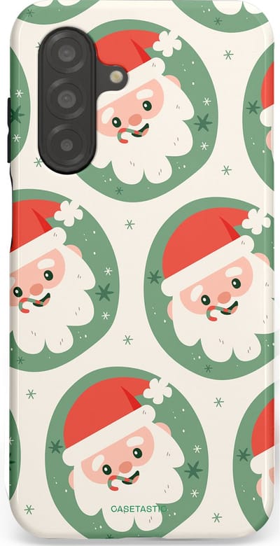 Casetastic hoesje geschikt voor Samsung Galaxy A26 - Dubbellaagse bescherming - Zuurstok Groen Witte Kerstman - Fashion Case - Wit Saliegroen Crème Terracotta