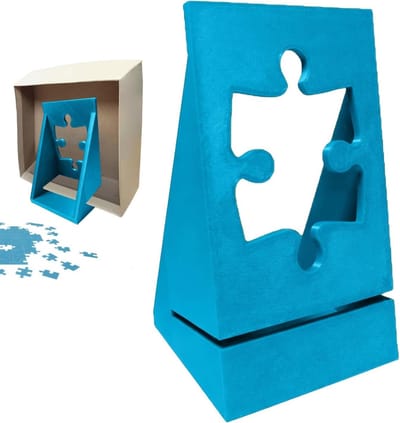 Puzzelbox standaard - Displayrek poster - Puzzels presenteren - Universeel aanpasbaar - 10x7.9x17.5cm - Blauw