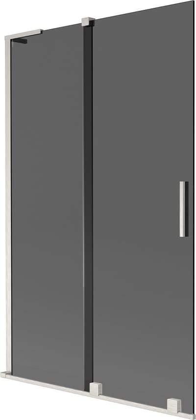 Mexen Velar L badwand 2-delig verschuifbaar 110 x 150 , grafiet, geborsteld nikkel - 896-110-003-41-97
