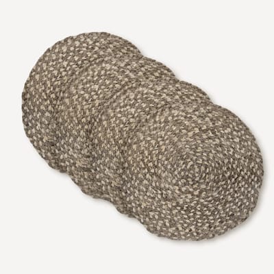 Placemat Set Gevlochten Jute Two Tone Wit | Rond 38 cm | 6 Stuks | Naturel & Wit | Natuurlijke Tafeldecoratie voor Landelijk & Bohemian Interieur
