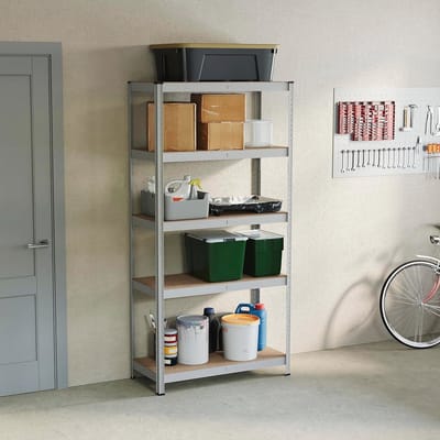 Vijf-laags Heavy Duty Opslagrek voor Garage - Staal en MDF met 875 kg Capaciteit