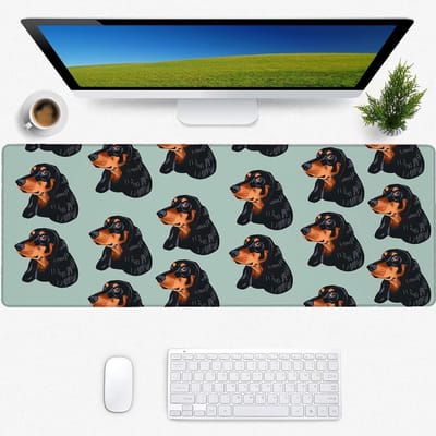 Vierkante Muismat - Bureau Mat - Precisie Muisbewegingen - Antislip Rubberen Onderkant - 80 x 30 cm - Teckel 02