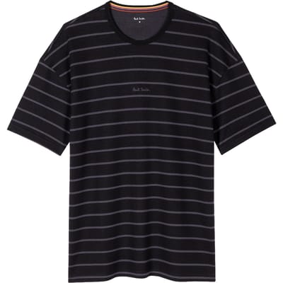 Paul Smith Men Top Relax Logo Stripe Black Maat: L | Basic T-Shirts Outlet | Heren | Zwart