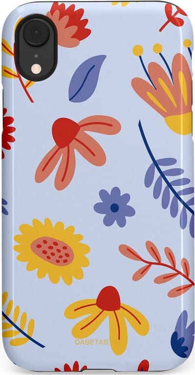 Casetastic hoesje geschikt voor Apple iPhone XR - Dubbellaagse bescherming - Bloemenval - Fashion Case - Lavendel Goud Terracotta