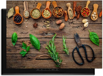 KitchenArt - Roots & Recipes - Inductie Beschermer - 83x51.5 cm - Kookplaat Beschermer - Luxe Afdekplaat Inductieplaat - Anti-slip & Oprolbaar - Beschermmat Inductiekookplaat