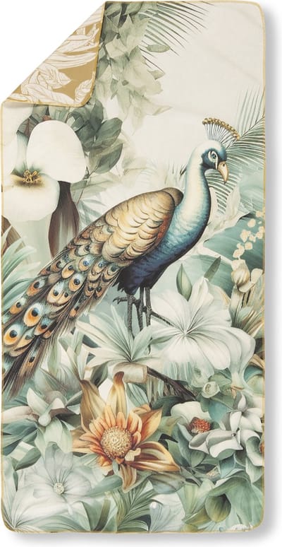 HIP Sporthanddoek "bladeren en vogels" - Multi - (50x100 cm) - Microvezel