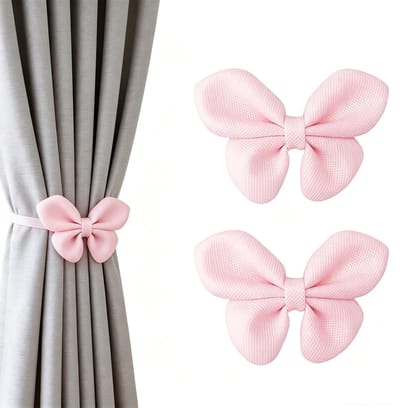 Dailygoods- Gordijnhouder Elegante Strikdesign - Verstelbare Gordijnhouder - Magnetische Gordijnhouder - Decoratieve Gordijnband - Voor Kinderkamer/Slaapkamer - Eenvoudig in Gebruik - Raamdecoratie