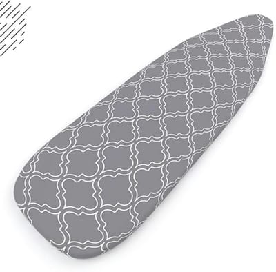 Strijkplankovertrek met 3 mm Vilten Vulling - Geschikt voor Standaard Breedte Strijkborden 125 x 46 cm - Grijze Diamanten