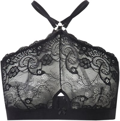 Ulla Popken - Dames - Bralette zonder softshell schelpenkant - Zwart - Maat 54+