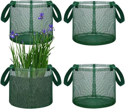 Vijvermanden Set - Plantenmanden Gaas - Hydroponisch Kweken - Herbruikbaar Met Handvat - 18x18x18 cm - Groen
