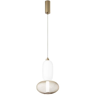 Luce Ambiente Design LED hanglamp INKAS, hoogte 41 cm, goudkleurig glas/metaal CCT