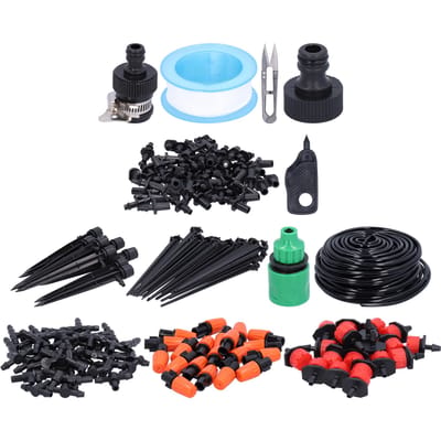 Tuinbewatering Irrigatiesysteem DIY 30M Slang Micro Druppelkit voor Plantenbewatering black