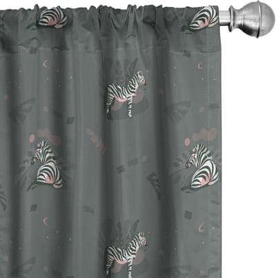 ABAKUHAUS – Zebra Safari Gordijnen – 2x75x175 cm, microvezel, halfdonker