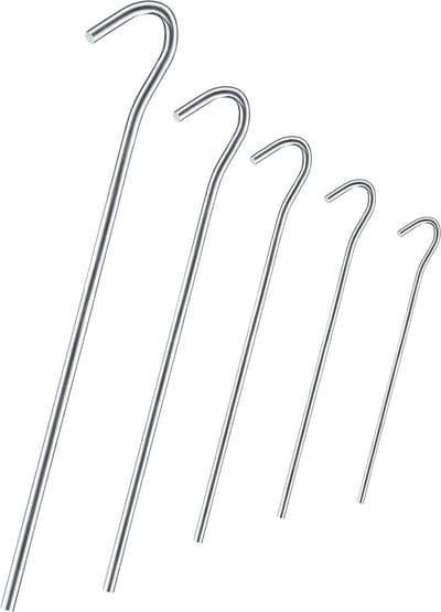 Anti-ROST tentharingen 4 mm - lengte 200 mm - rond profiel - gegalvaniseerd staal - tenten - camping (50)