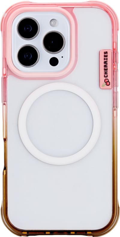 CHERRIES telefoonhoesje voor iPhone 14 - MagSafe-ready case - Schokbestendig - Defender - Pink Olive - Cherries Geur