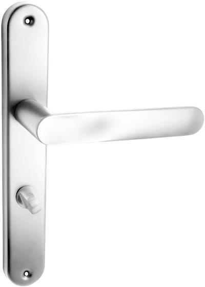 DOMINO OVAL Deurkruk op Schild WC 78mm - Glanzend Chroom - Badkamerdeuren - Aluminium Deurbeslag - Complete Set
