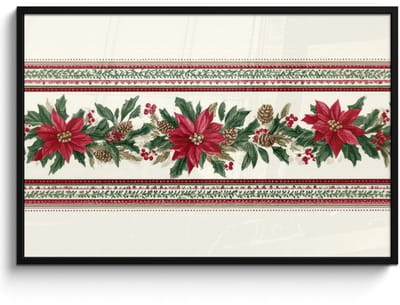 Poster in lijst - Fotolijst 120x80 cm - Posters - Kerststrook - Pointia - Rood - Groen - Posterlijst zwart - Decoratie - Wanddecoratie woonkamer - Muurdecoratie slaapkamer - Kerstversiering - Kerstdecoratie voor binnen - Kerstmis