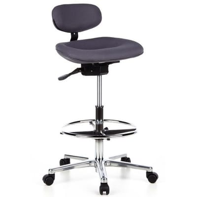 Stahulp, werkkruk WORK MF stof, antraciet chroom hjh OFFICE