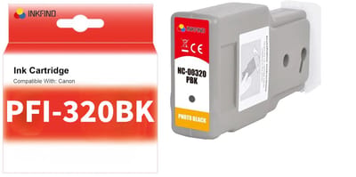INKFIND PFI-320 foto Zwart Inktcartridge compatibel met Canon PFI-320 PBK - 1-pack Zwart*1