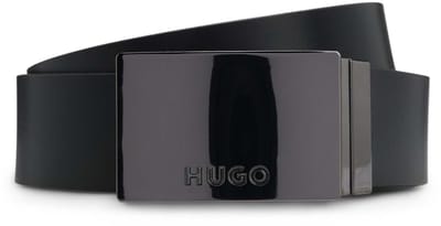 HUGO Leren riem Giffin-SGm Gb35 Giftset W115 Black zwart