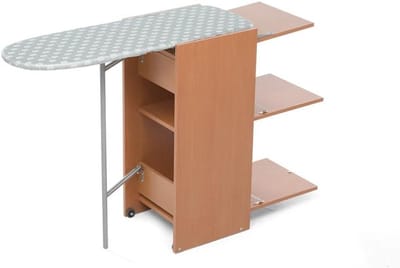 Strijkplank Kast - Inklapbaar Meubel - Strijkgoed Organiseren - Geïntegreerde Plank - 87 x 136 cm - Walnoot Bruin