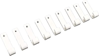 GoudmetHout Industriële Haken - Handoekhaakje - Kapstokhaakje - Mat Wit - 9 stuks