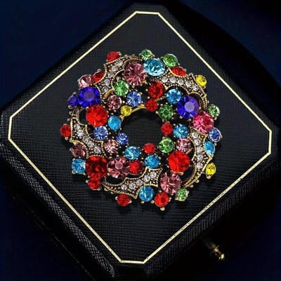 Prachtige Elegante Vrouwen Meisjes Kristallen Slingers Broche Speldjes Mode Luxe Strass Glanzend Boetiek Ronde Speld Corsages
