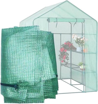 Vervangende Kashoes - Kasafdekking - Planten Beschermen - Oprolbare Ritsdeur - 56x56x76 Inch - Groen