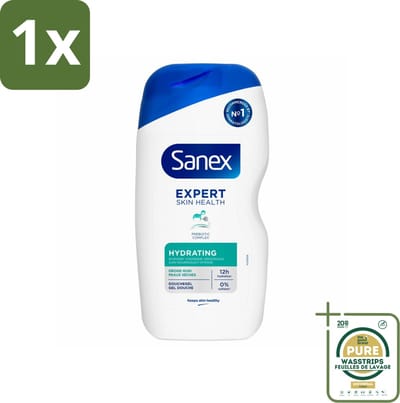 1 x Sanex Douchegel Expert Skin Health Hydrating 400 ml- Hydratatie Huid - Douchegel - Huid Verzorging - Glycerine - Inuline