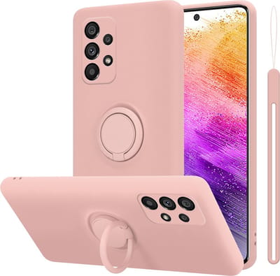 Cadorabo Hoesje geschikt voor Samsung Galaxy A73 5G in LIQUID ROZE - Beschermhoes van flexibel TPU silicone Case Cover met ring