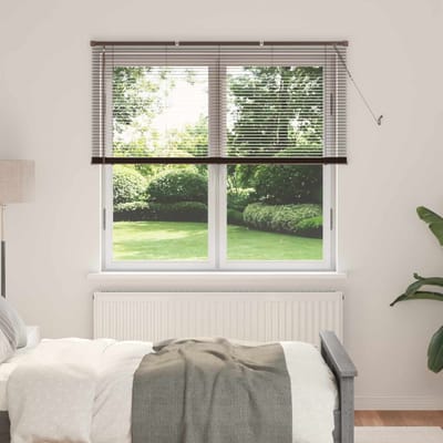 vidaXL - Venetiaanse - jaloezie - Donkerbruin - 160 - x - 150 - cm - 25 - mm - PVC